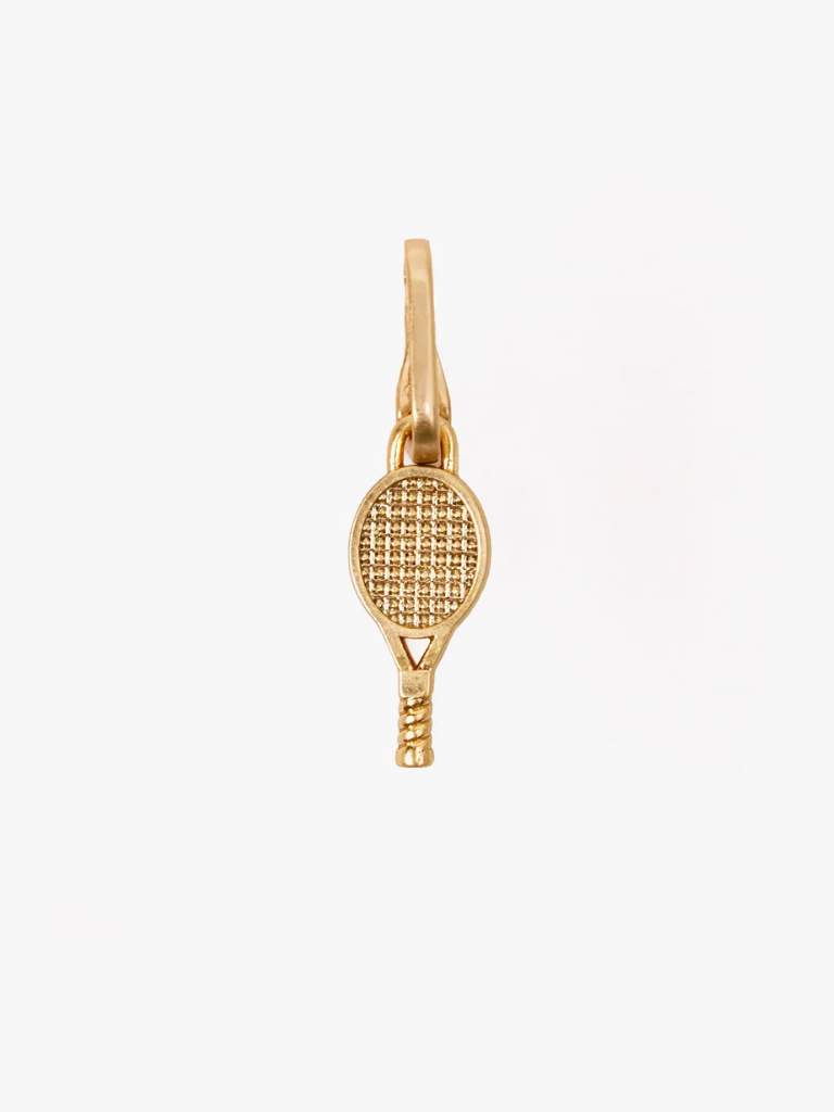 Tennis Racquet Charm in Vintage Gold