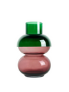 Medium Bubble Flip Vase in Green & Pink