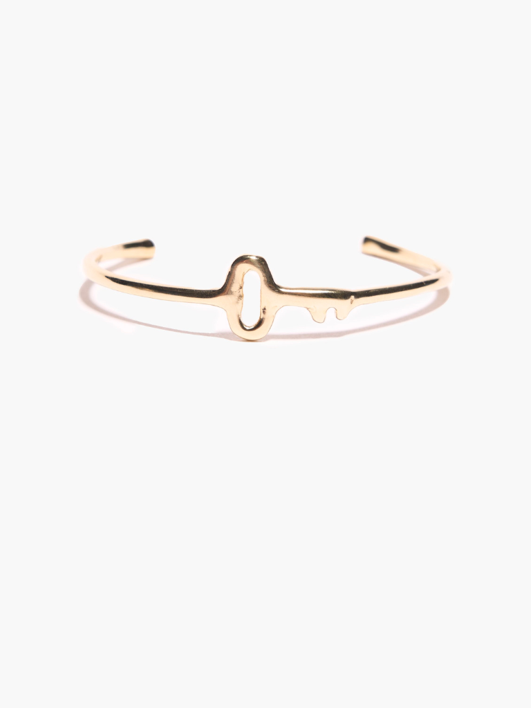 Sculptural Key Cuff in Brass