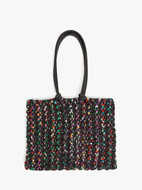 Sandy Woven Tote in Black Multi