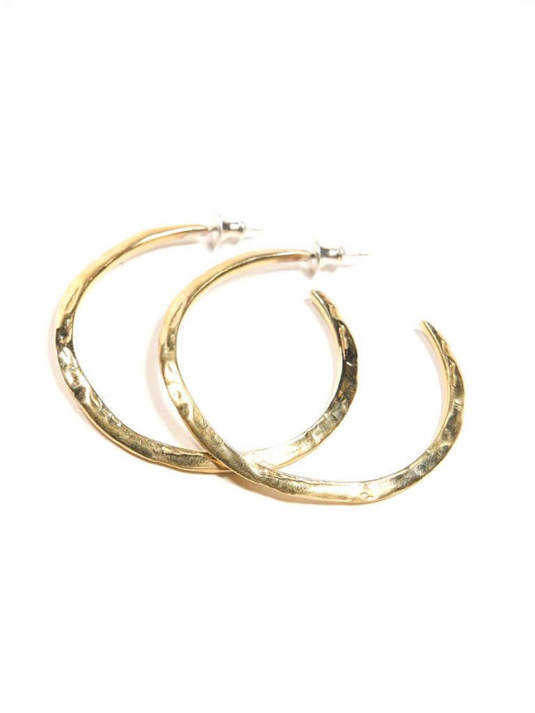 Crater Hoops in Brass