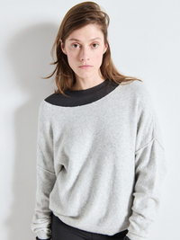 Damsville Boatneck Sweater in Heather Grey