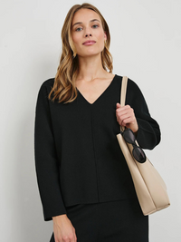 Hollyn V-Neck Sweater in Black