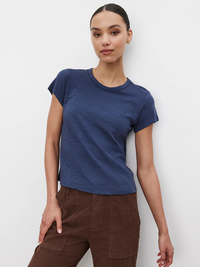 Marie Short Sleeve Crew Neck Tee in Bluechip