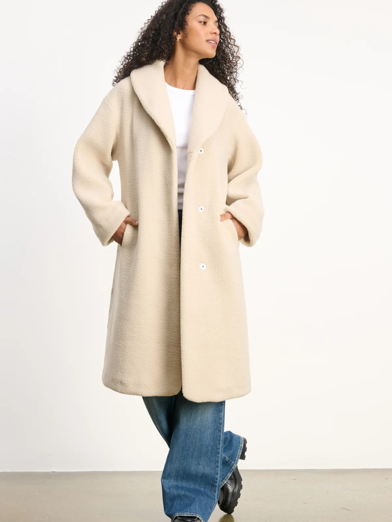 Eleanor Luxe Sherpa Coat in Sand