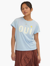 OUI Classic Tee in Light Blue with Cream and Yellow