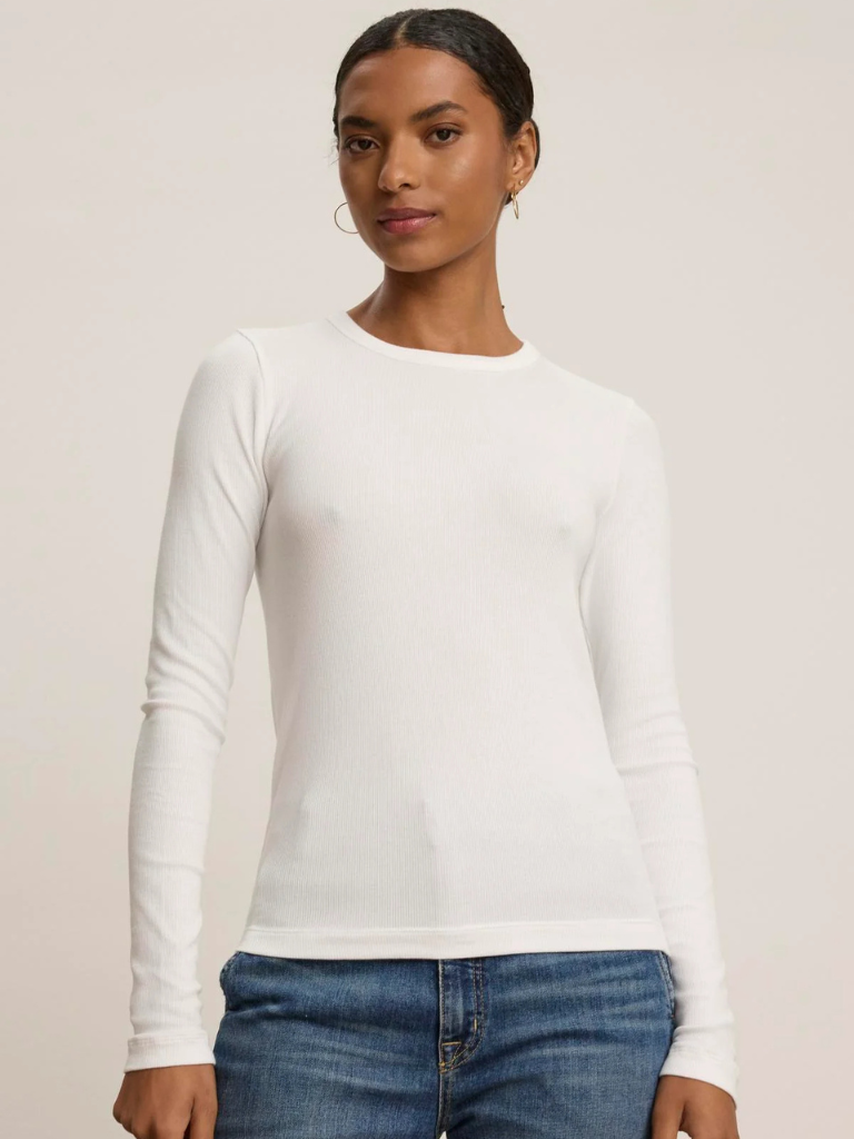 Camino Long Sleeve Tee in White