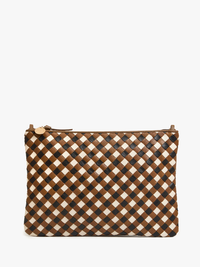 Flat Clutch w/Tabs in Oat Gingham