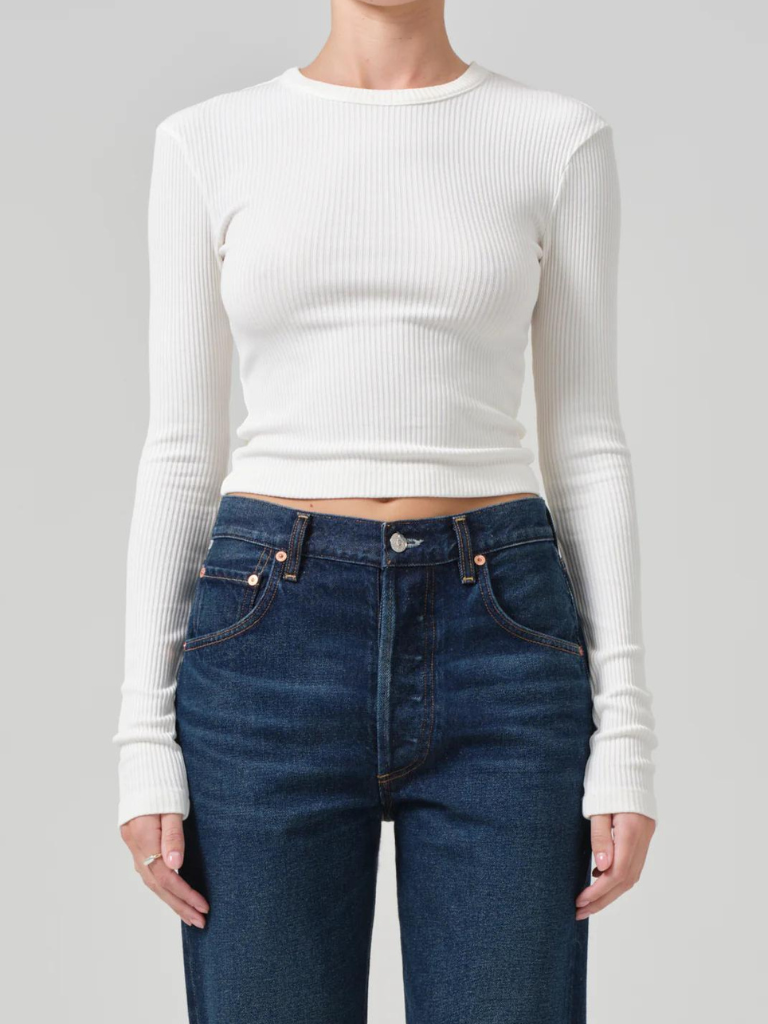 Cropped Faena Crewneck In Pashmina