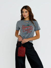 The Holiday Cocktail Club Tee in Heather Grey