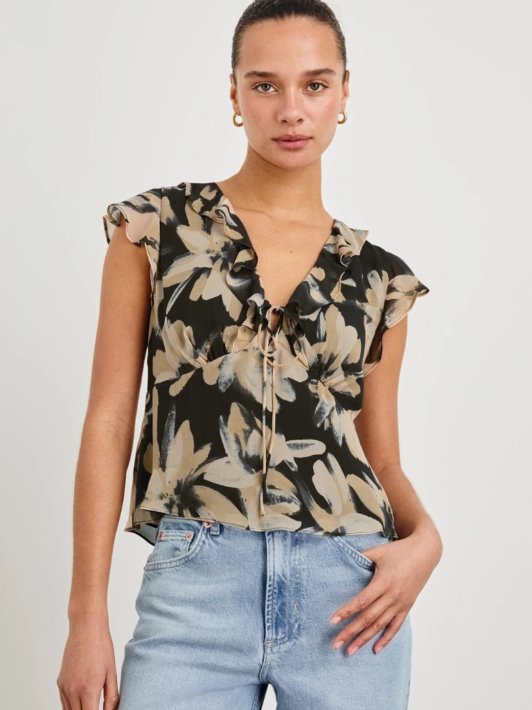 Carmine Top in Charcoal Lily