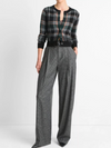 High Waisted Wide Leg Trouser in Microcheck