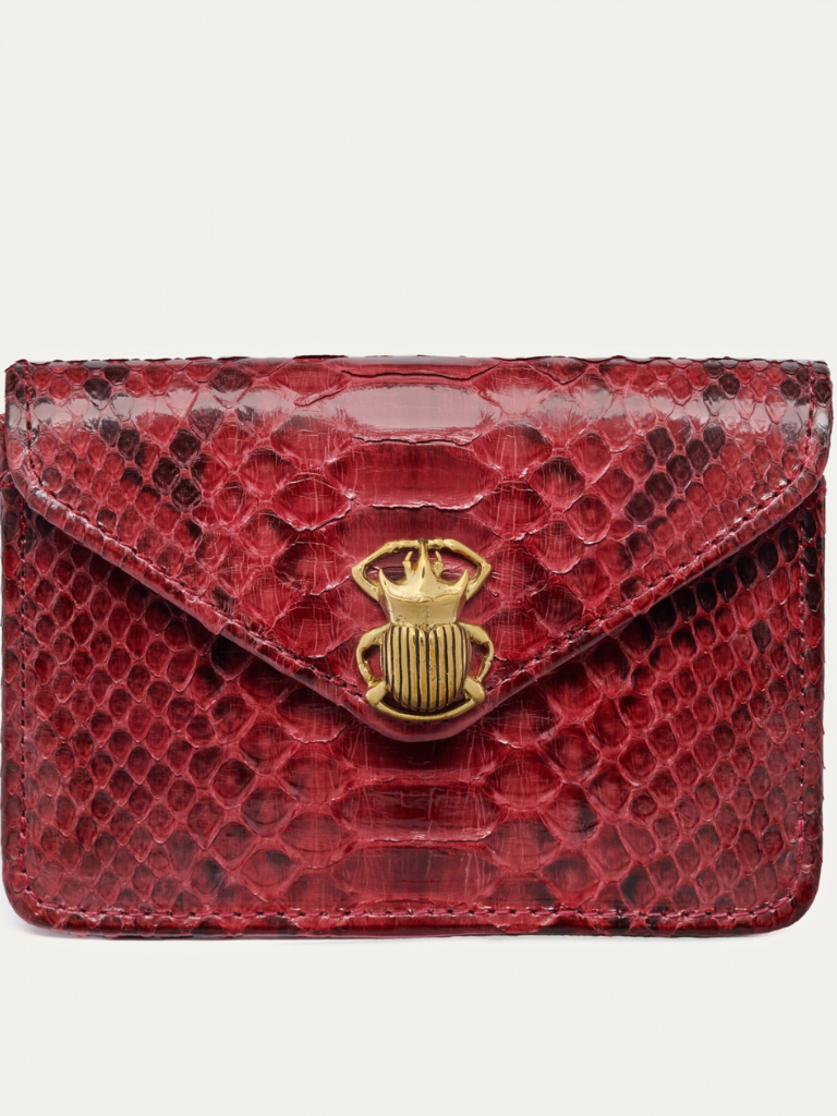 Alex Python Cardholder in Burgundy