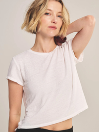 Casey Short Sleeve Crew Neck Tee in White