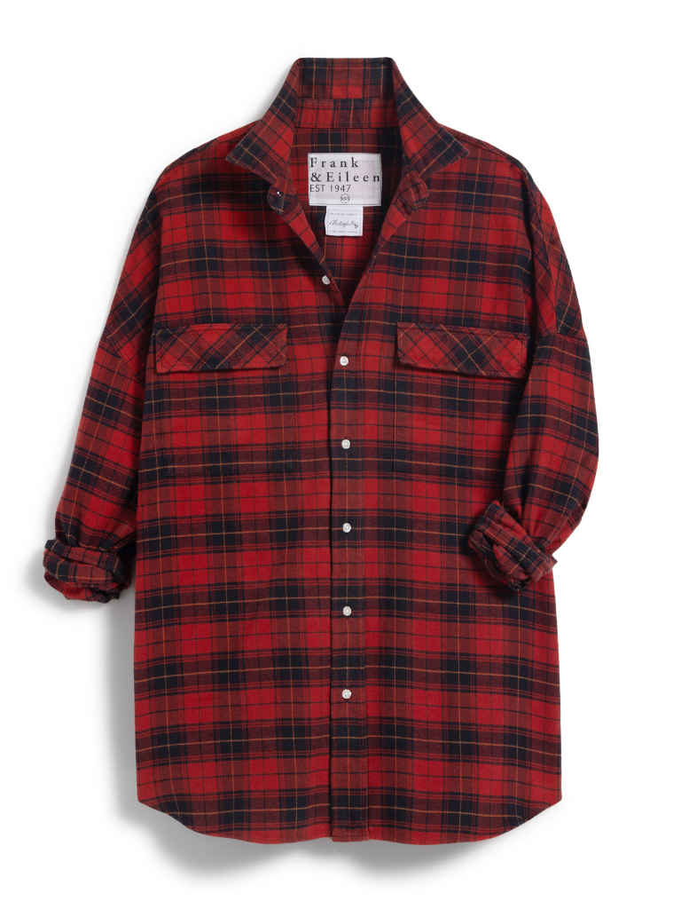 McLoghlin Utility Shirt in Heather Red/Black Plaid