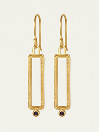 Verena Earrings in Black Sapphire/Gold