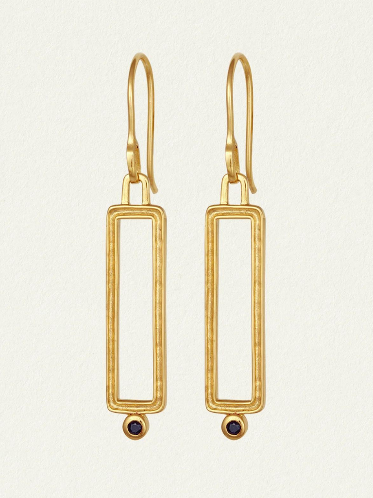 Verena Earrings in Black Sapphire/Gold