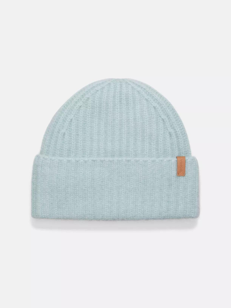 Boiled Cashmere Chunky Knit Hat in Sea Mist