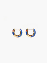 Le Huggie Earrings in Bright Cobalt w/ Gold