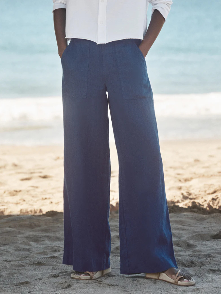 Madeline Patch Pocket Pull-On Pant in Navy