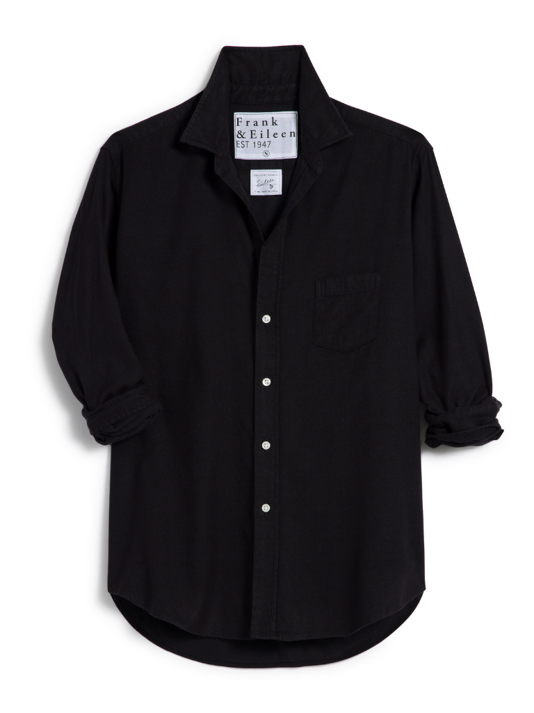 Eileen Flannel Button Up in Black