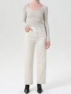 Ren High Rise Wide Leg Jean in Brown Rice