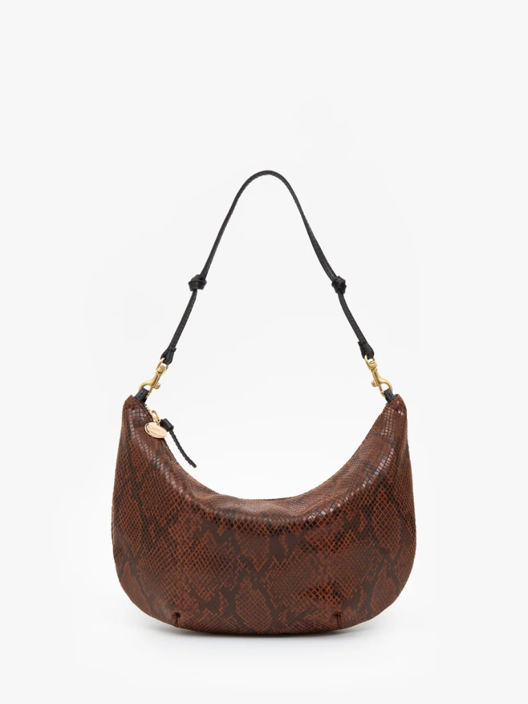 Lune Bag in Auburn Embossed Python