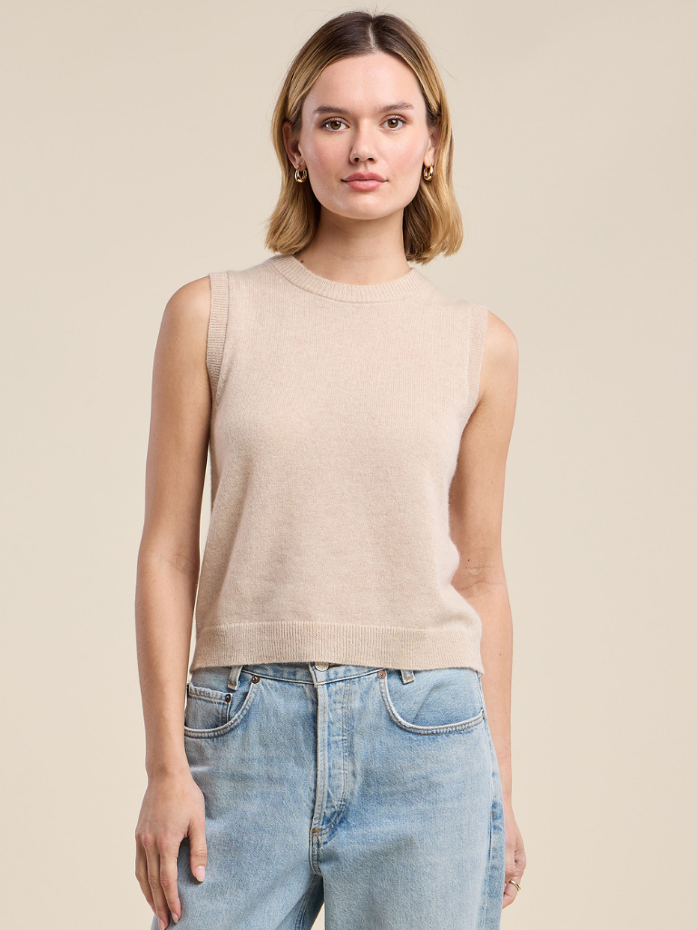 Ivana Sweater Vest in Oat