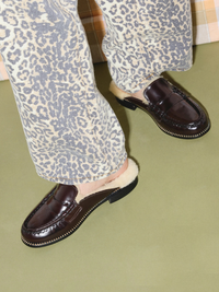 Temi Shearling Loafer Mule in Espresso