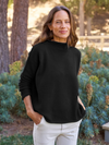 Monterey Rolled Funnel Neck Sweater in Black