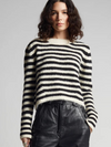 Ava Stripe Sweater in Ivory/Black