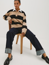Paxton Rugby Sweater in Oatmeal/Black