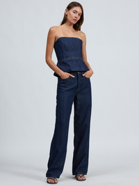 Isabella Denim Top in Midnight Rinse