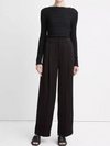 Satin Wide-Leg Pant in Black