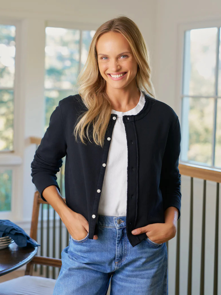 Jackie Sweatshirt Cardigan in British Royal Navy