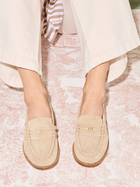 Elba Penny Loafer in Stucco Suede