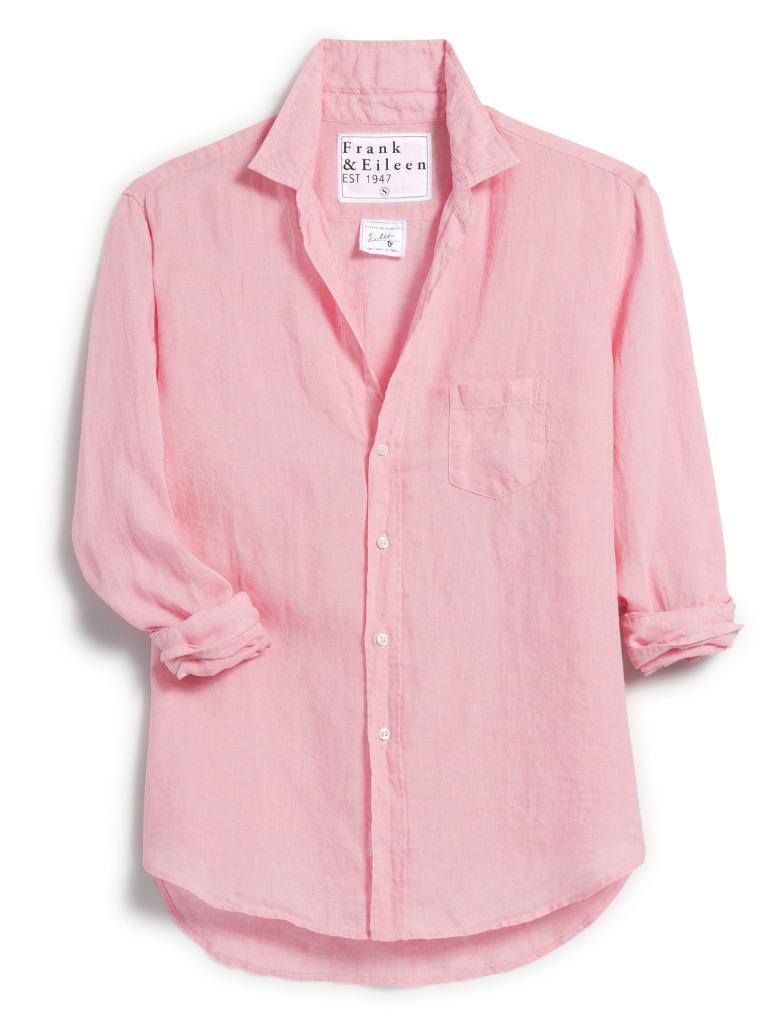 Eileen Button Down Lived in Linen in Bubblegum Pink