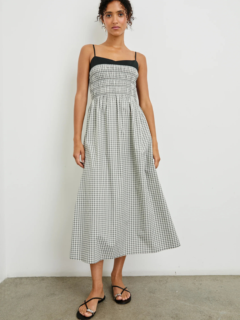 Primrose Dress in Ivory Jet Gingham