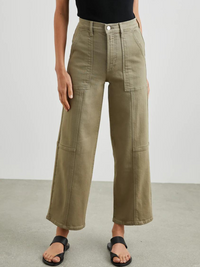 Getty Crop Utility Wide Leg in Washed Olive