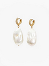 Baroque Pearl Earrings in Vintage Gold