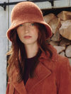 Asami Rib-Knit Bucket Hat in Copper