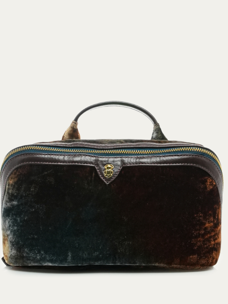 Charlotte Vanity Case in Terracielo Velvet