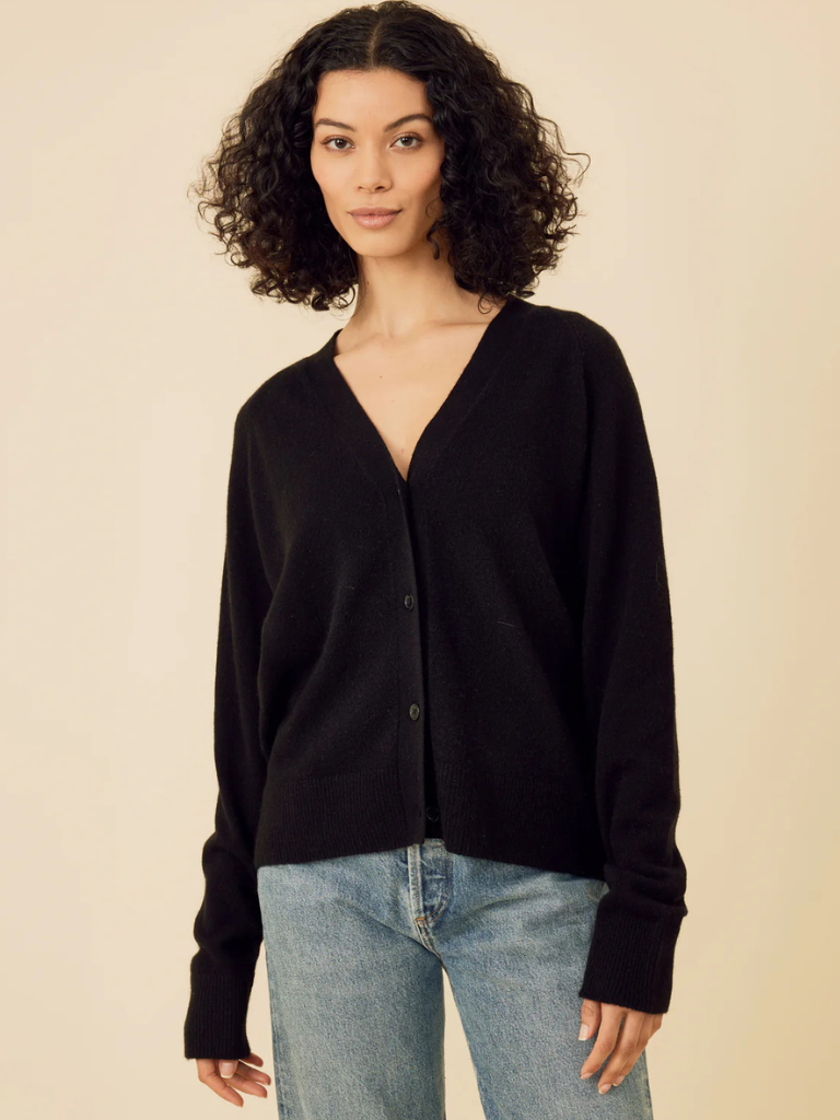 Sloane Cashmere Cardigan in Black