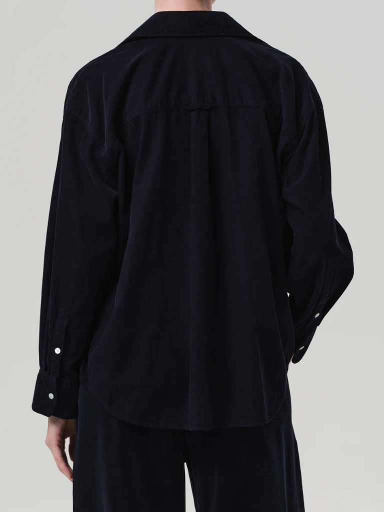 Kayla Corduroy Shirt in True Navy