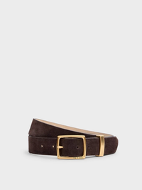 Boyfriend Belt 2.0 in Chocolate Suede