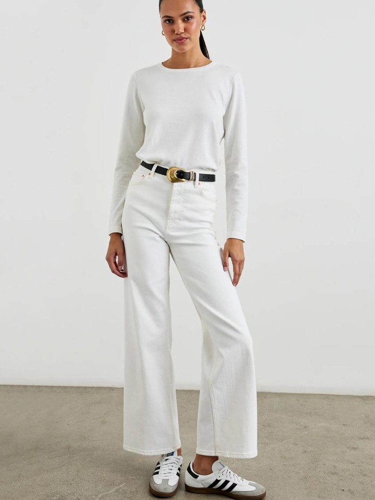 Cotton Cashmere Long Sleeve in White