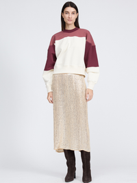 Lili Beaded Skirt in Beige