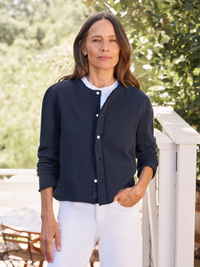Jackie Sweatshirt Cardigan in Classic Navy