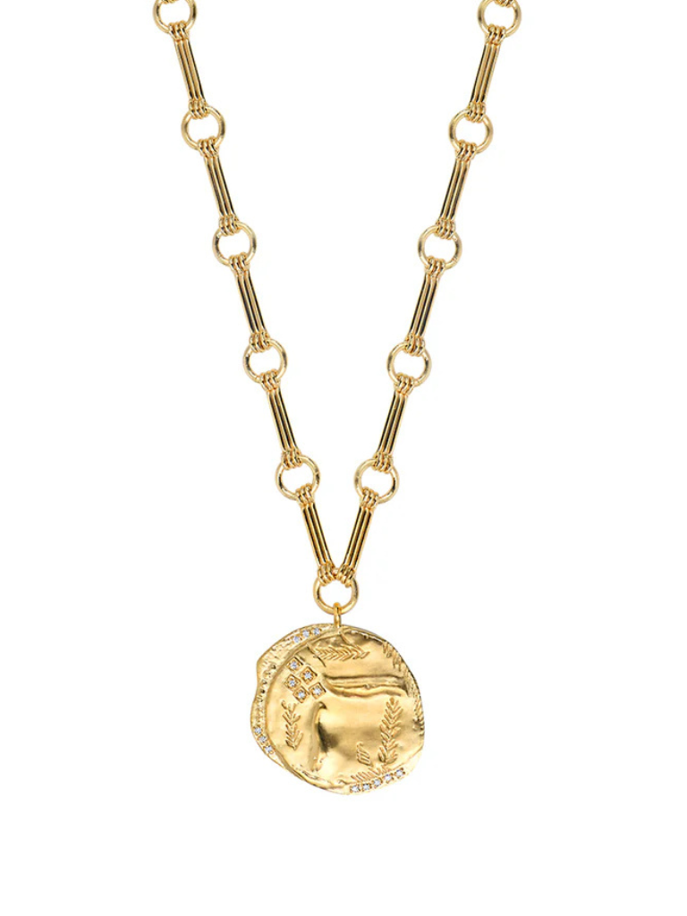 Esther Necklace in White Zircons/Gold