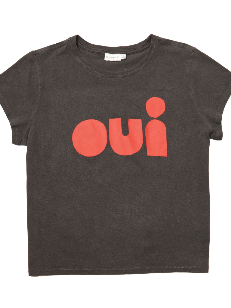 Oui Classic Tee in Faded Black